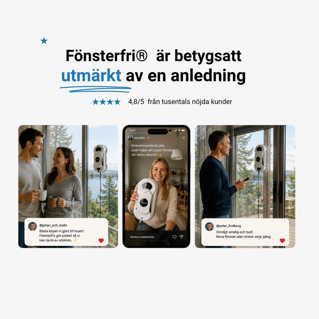 FönsterFri™ Pro – Automatisk Fönsterputsrobot